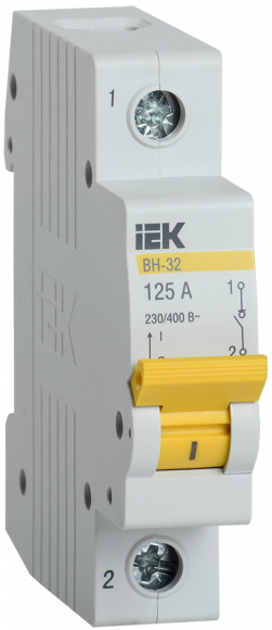 IEK KARAT Выключатель нагрузки (мини-рубильник) ВН-32 1P 125А IEK, MNV10-1-125