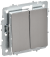 IEK BRITE Выключатель 2-клавишный перекрестный 10А ВС10-2-3-БрГН металл хром/никель IEK, BR-V23-0-10-M-K23