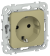 IEK FLITE Розетка с заземлением с защитными шторками безвинтовое крепление 16А РСш11-1-ФлО оливковый IEK, FI-R14-16-1-K26