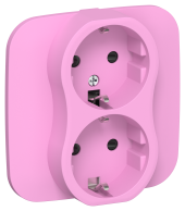 FLITE Розетка 2-местная с заземлением с защитными шторками безвинтовое крепление 16А РСш12-1-А-ФлПр пурпурный IEK, FI-R24A-16-1-K99