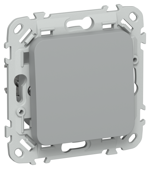 IEK FLITE Выключатель 1-клавишный кнопочный проходной 10А ВС61-2-0-ФлС серый IEK, FI-V18-0-10-1-K03