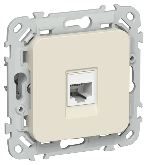 IEK FLITE Розетка компьютерная RJ45 категория 5Е UTP РК5е-1-0-ФлСл сливочный IEK, FI-K12-1-K86