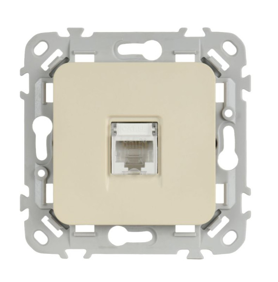 IEK FLITE Розетка компьютерная RJ45 категория 5Е UTP РК5е-1-0-ФлСл сливочный IEK, FI-K12-1-K86