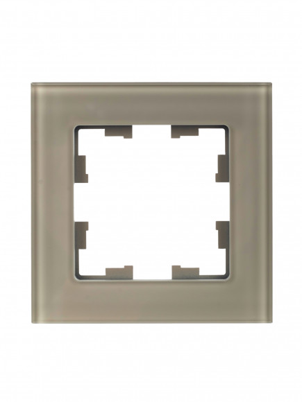 IEK BRITE Рамка 1 -местная РУ-1-2-БрД стекло дымчатый , BR-M12-G-K30