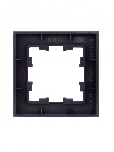 IEK BRITE Рамка 1 -местная РУ-1-2-БрД стекло дымчатый , BR-M12-G-K30