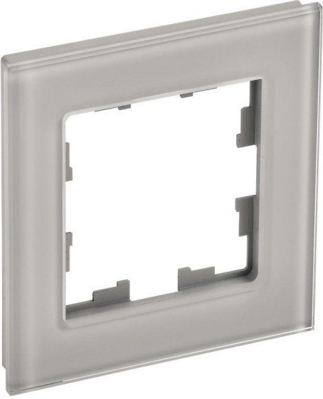 IEK BRITE Рамка 1 -местная РУ-1-2-БрД стекло дымчатый IEK, BR-M12-G-K30