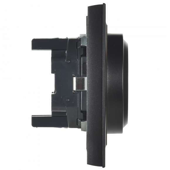 IEK BRITE Розетка 2-местная с заземлением с защитными шторками 16А в сборе РСш12-3-БрЧ черный , BR-R24-16-K02-F