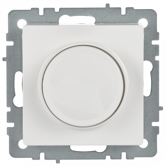 IEK BRITE Светорегулятор поворотно-нажимной 600Вт СС10-1-0-БрБ белый , BR-D20-0600-K01