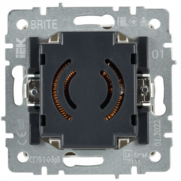 IEK BRITE Светорегулятор поворотно-нажимной 600Вт СС10-1-0-БрБ белый , BR-D20-0600-K01