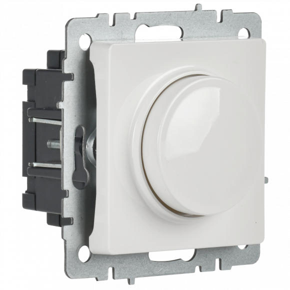 IEK BRITE Светорегулятор поворотно-нажимной 600Вт СС10-1-0-БрБ белый , BR-D20-0600-K01