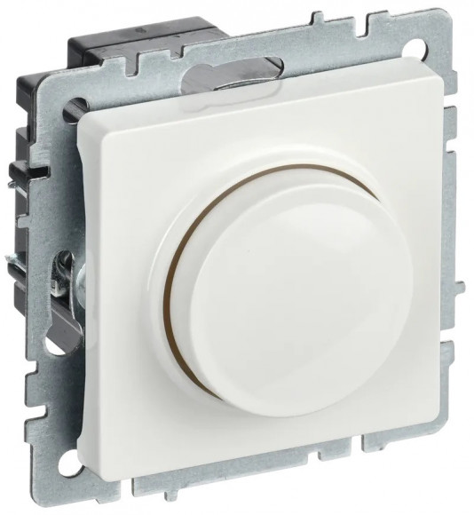 IEK BRITE Светорегулятор поворотно-нажимной 600Вт СС10-1-0-БрБ белый IEK, BR-D20-0600-K01