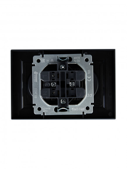 IEK BRITE Розетка 2-местная без заземления с защитными шторками 10А в сборе РСш12-2-БрМ маренго , BR-R23-10-K35-F