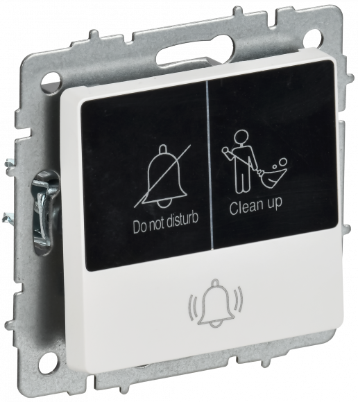 IEK BRITE Кнопка звонка с индикацией для отелей 10А ВС10-1-9-БрАБ арктический белый , BR-V14-2-10-K91