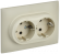 IEK SKANDY Розетка 2-местная с заземлением с защитными шторками 16А в сборе SK-R07B бежевый , SK-R24-16-K10-F
