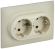 IEK SKANDY Розетка 2-местная с заземлением с защитными шторками 16А в сборе SK-R07B бежевый , SK-R24-16-K10-F