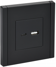 FORTE&PIANO Розетка USB A+C 3,1А FP150 черный , FP-U22-D31-K02