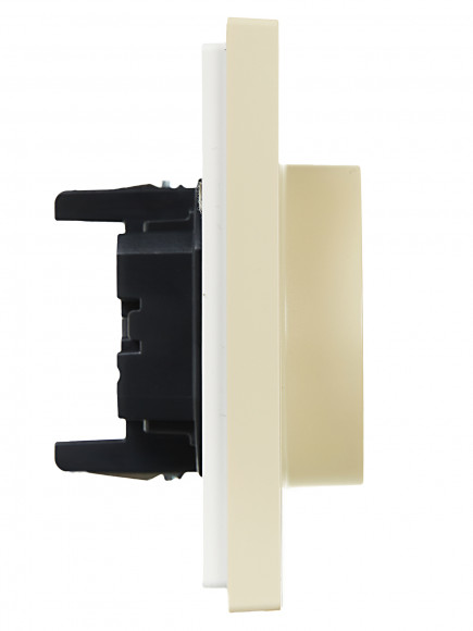 IEK FORTE&PIANO Розетка 2-местная с заземлением без защитных шторок безвинтовое крепление 16А FP424 ваниль , FP-R21-16-1-K10