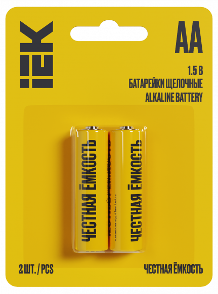 IEK Батарейка щелочная Alkaline LR06/AA (2шт/блистер) IEK, ABT-LR06-OP-L02