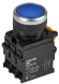 IEK Кнопка с подсветкой d=22мм 1NO+1NC синяя MASTER IEK, MI-BT60-11D-3-12-K07
