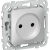 FLITE Розетка без заземления без защитных шторок безвинтовое крепление 10А РС01-1-ФлА алюминий IEK, FI-R10-10-1-K47