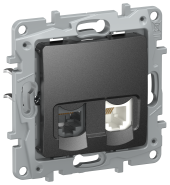 IEKETIKA Розетка двойная RJ11+RJ45 кат.5E UTP 6726521 антрацит IEK
