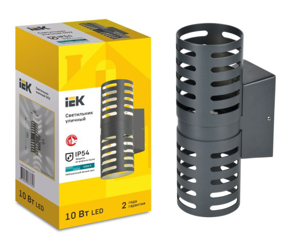 IEK LIGHTING Светильник уличный светодиодный 5102 настенный 10Вт 4000К IP54 серый IEK, LT-DBU0-5102-010-40-K03