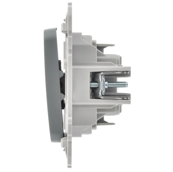 IEK FLITE Выключатель 2-клавишный 10А ВС12-1-0-ФлС серый IEK, FI-V20-0-10-1-K03