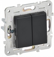 SKANDY Выключатель 2-клавишный перекрестный 10А SK-V06Bl черный , SK-V23-0-10-K02