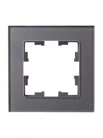 IEK BRITE Рамка 1 -местная РУ-1-2-БрСе стекло серый , BR-M12-G-K03