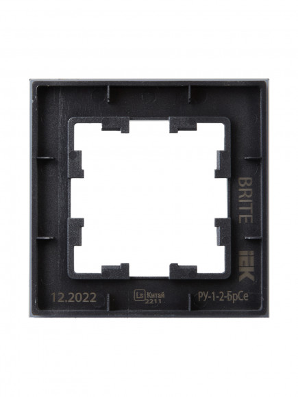 IEK BRITE Рамка 1 -местная РУ-1-2-БрСе стекло серый , BR-M12-G-K03