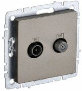 BRITE Розетка двойная TV+SAT РТВ/РСп12-БрШ шампань , BR-AF20-O-K37