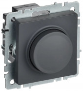BRITE Светорегулятор поворотно-нажимной 600Вт СС10-1-0-БрГ графит , BR-D20-0600-K53
