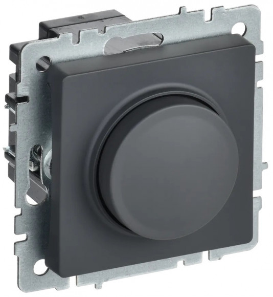 IEK BRITE Светорегулятор поворотно-нажимной 600Вт СС10-1-0-БрГ графит IEK, BR-D20-0600-K53