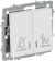 IEK BRITE Выключатель 2-клавишный с индикацией для отелей 10А ВС10-2-9-БрАБ арктический белый , BR-V20-2-10-K91
