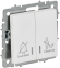 IEK BRITE Выключатель 2-клавишный с индикацией для отелей 10А ВС10-2-9-БрАБ арктический белый IEK, BR-V20-2-10-K91