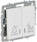 IEK BRITE Выключатель 2-клавишный с индикацией для отелей 10А ВС10-2-9-БрАБ арктический белый IEK, BR-V20-2-10-K91