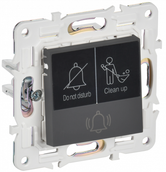 IEK SKANDY Кнопка звонка с индикацией для отелей 10А SK-V17G графит , SK-V14-2-10-K53