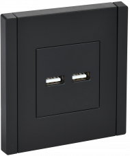 FORTE&PIANO Розетка USB A+A 3,1А FP149 черный , FP-U21-D31-K02
