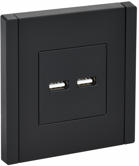 IEK FORTE&PIANO Розетка USB A+A 3,1А FP149 черный IEK, FP-U21-D31-K02
