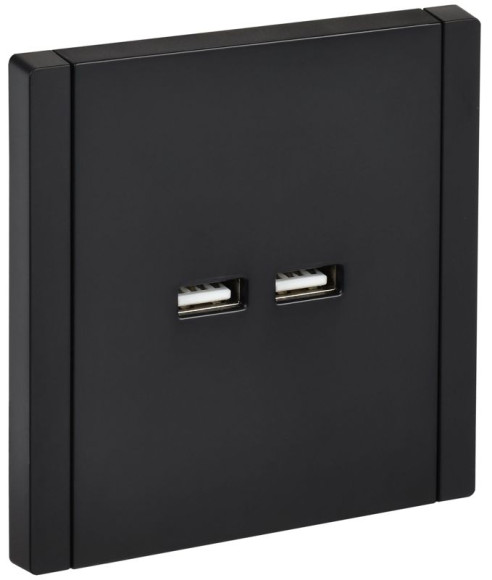 IEK FORTE&PIANO Розетка USB A+A 3,1А FP149 черный , FP-U21-D31-K02