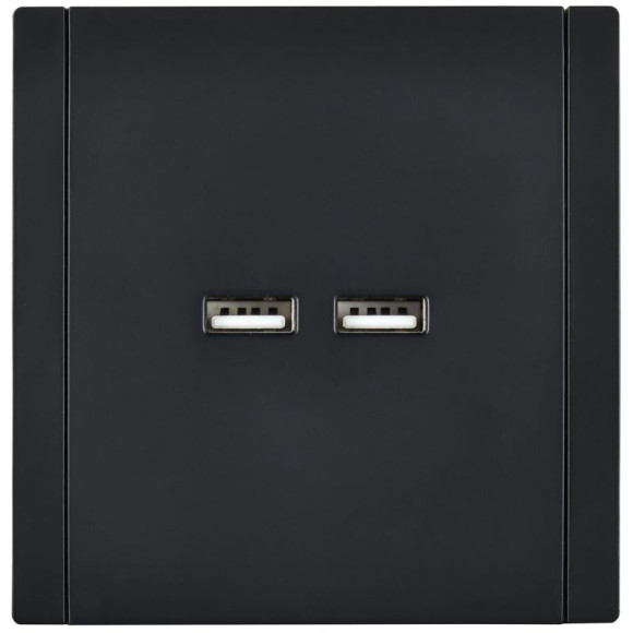 IEK FORTE&PIANO Розетка USB A+A 3,1А FP149 черный , FP-U21-D31-K02