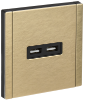 FORTE&PIANO Розетка USB A+A 3,1А FP649M металл шампань IEK, FP-U21-D31-M-K37 FORTE&PIANO Розетка USB A+A 3,1А FP649M металл шампань IEK, FP-U21-D31-M-K37