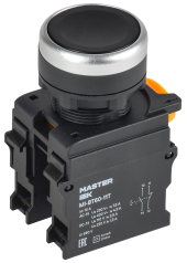 Кнопка с фиксацией d=22мм 1NO+1NC чёрная MASTER IEK, MI-BT60-11T-3-21-K02 Кнопка с фиксацией d=22мм 1NO+1NC чёрная MASTER IEK, MI-BT60-11T-3-21-K02