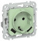 IEK FLITE Розетка 1-местная с заземлением с защитными шторками 16А с USB A+A 3,1А РСЮша11-0-ФлФ фисташковый IEK, FI-R14-16-U21-D31-K93