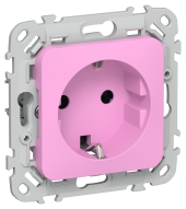 FLITE Розетка с заземлением без защитных шторок безвинтовое крепление 16А РС11-1-ФлПр пурпурный IEK, FI-R11-16-1-K99
