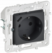 SKANDY Розетка с заземлением с защитными шторками 16А с USB C 18Вт SK-R17G графит , SK-R14-16-U14-018-K53