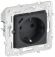 IEK SKANDY Розетка с заземлением с защитными шторками 16А с USB C 18Вт SK-R17G графит , SK-R14-16-U14-018-K53