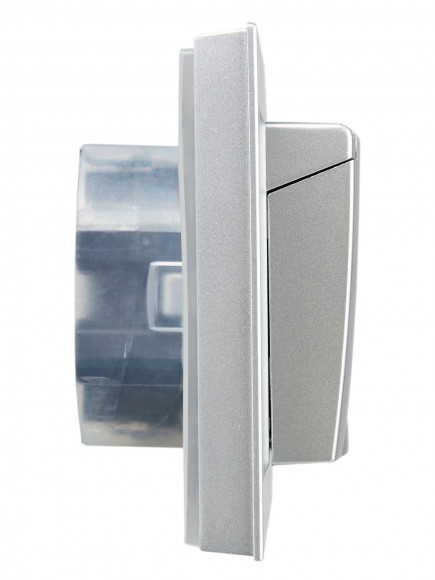 IEK BRITE Розетка 2-местная с заземлением с защитными шторками и крышкой 16А в сборе IP44 РСбш12-3-44-БрА алюминий , BR-R26-16-44-K47-F