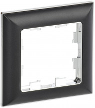 BRITE Рамка 1-местная РУ-1-Бр хром/черный , BR-M12-12-2-K23