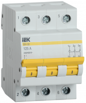 KARAT Выключатель нагрузки (мини-рубильник) ВН-32 3P 125А IEK, MNV10-3-125